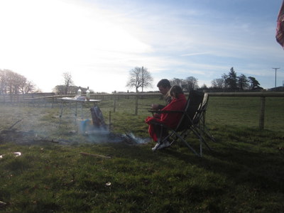 Campfire cooking at Nettwood Farm